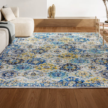 Modern Persian Boho Vintage Trellis Area Rug